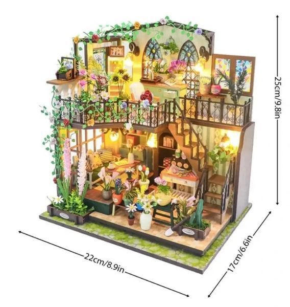 3D Румбокс DIY Darcy Flower House Дом в цветах + Пылезащитный купол M2322Z 2917770351905 фото