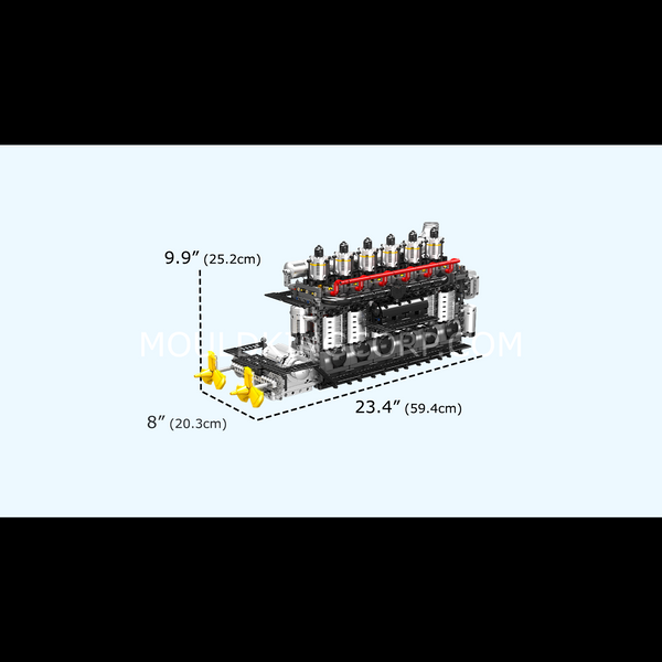Конструктор Mould King 10209 Рядний шестициліндровий двигун авіаносця, 3222 деталей 2917770357327 фото