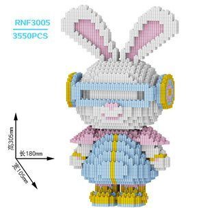Конструктор Magic Blocks Заяц, мини-блоки, 3D-модель из 3500 деталей, 30.5 см (RNF3005) 2994250325892 фото