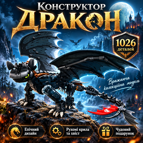 Конструктор Беззубик, Как приручить дракона, 1026 деталей 2917770352520 фото
