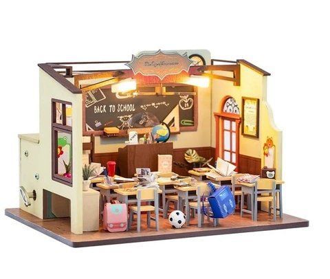3D Румбокс DIY Шкільний клас + Пилозахисний купол M2321Z 2917770351929 фото