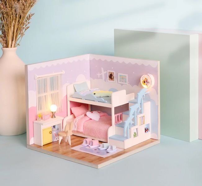 3D Румбокс DIY Wooden Miniature 'Sweet Dream Bedroom' + Пылезащитный купол S2003 2917770351288 фото