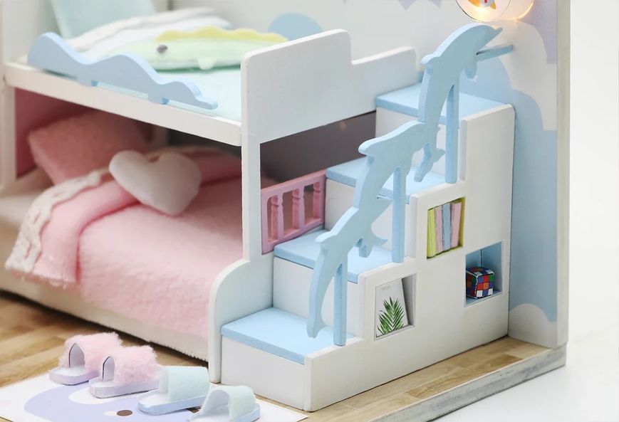 3D Румбокс DIY Wooden Miniature 'Sweet Dream Bedroom' + Пылезащитный купол S2003 2917770351288 фото