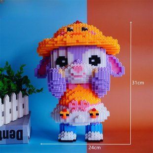 Конструктор Magic Blocks Заяц, мини-блоки, 3D-модель из 3900 деталей, 31 см (LS6117) 2994250325953 фото
