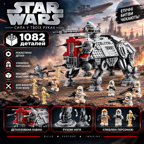 Конструктор Star Wars Шагоход AT-TE, 1082 деталей 2994250326059 фото