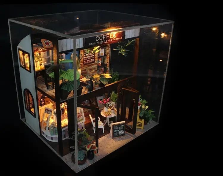 3D Румбокс DIY "Coffee House" + Пылезащитный купол M027Z 2917770351943 фото