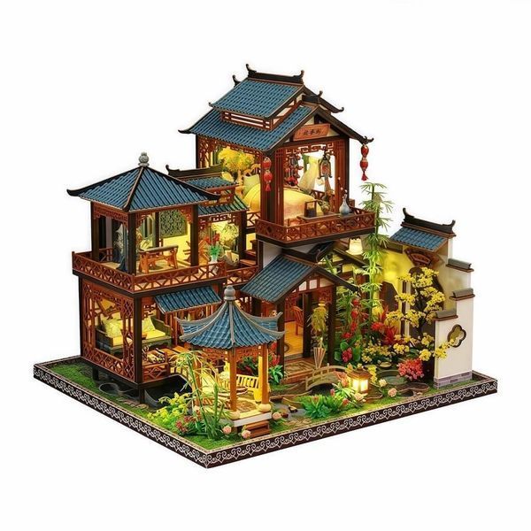 3D Румбокс DIY Elegant Orchid Pavilion + Пылезащитный купол P019-B 2917770350243 фото