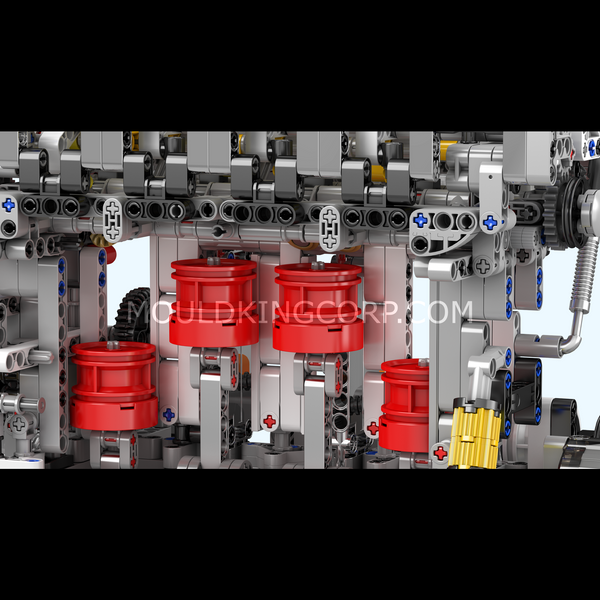Конструктор Mould King Motorised L4 Gasoline Engine &mdash; модель рядного четырёхцилиндрового бензинового двигателя, 1787 деталей (10087) 2917770357051 фото