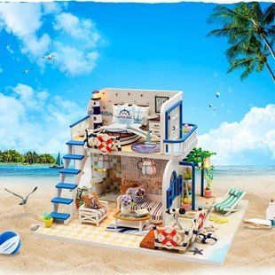 3D Румбокс DIYdollhouse Blue Coast &laquo;Домик у моря&raquo; + Защитный купол M032Z 2917770351547 фото