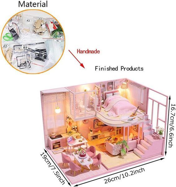 3D Румбокс DIY Розовая комната M028-B 2917770350335 фото