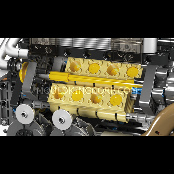 Конструктор Mould King BGT Motorised W16 Engine &mdash; модель двигателя гиперкара W16, 952 деталей (10131) 2917770357082 фото