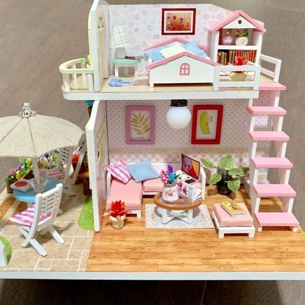 3D Румбокс DIY dollhouse &laquo;Розовый рай&raquo; + Пылезащитный купол M033Z 2917770351561 фото
