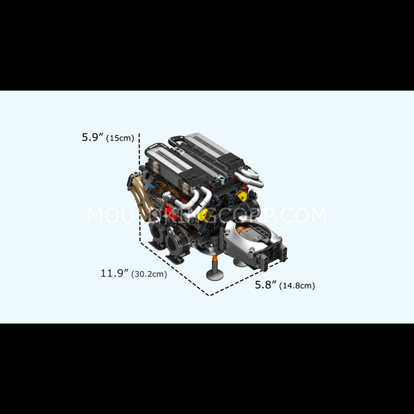 Конструктор Mould King BGT Motorised W16 Engine &mdash; модель двигателя гиперкара W16, 952 деталей (10131) 2917770357082 фото