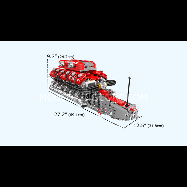 Конструктор Mould King Italian Supercar V12 &mdash; модель двигателя итальянского суперкара V12, 3472 деталей (10169) 2917770357037 фото