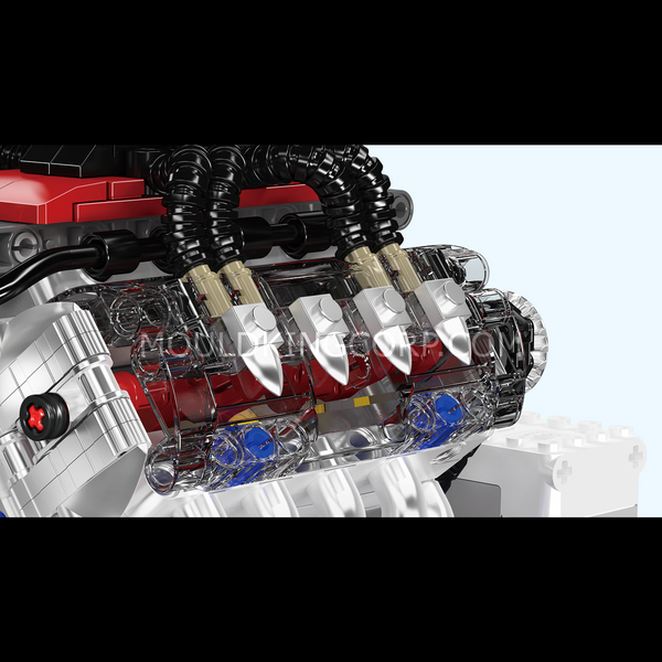 Конструктор Mould King Chevy LSX454 Motorized V8 &mdash; модель американского двигателя Chevy LSX454, 487 деталей (10171) 2917770357013 фото