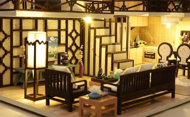 3D Румбокс DIY House Вілла Ясинджу в стилі лофт + Пилозахисний купол (M033-B) 2994250324857 фото
