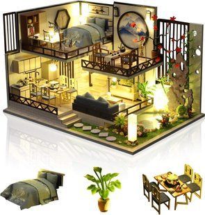 3D Румбокс DIY House у японському стилі Bamboo Rhime + Пилозахисний купол (M029-B) 2994250324895 фото