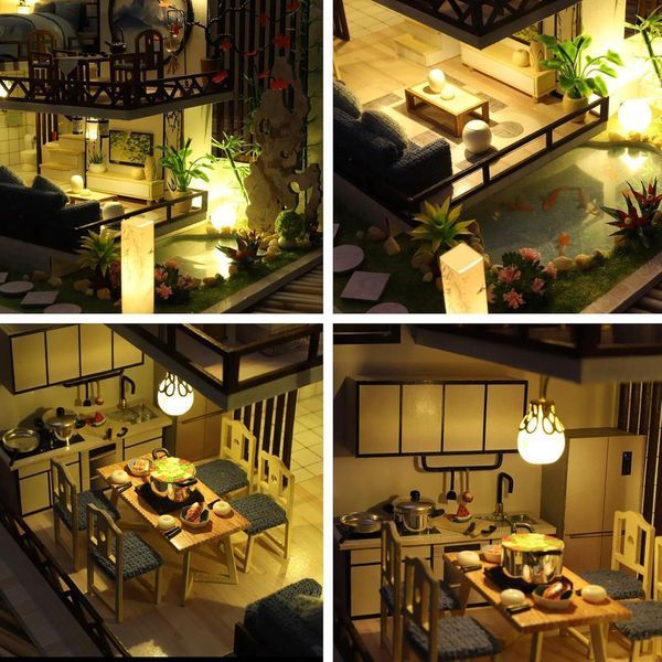 3D Румбокс DIY House у японському стилі Bamboo Rhime + Пилозахисний купол (M029-B) 2994250324895 фото