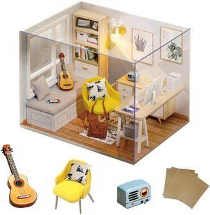 Румбокс Сонячна Студія Roombox Sunshine Study DIY Cute Room + Пилозахисний купол (QT007) 2994250325182 фото
