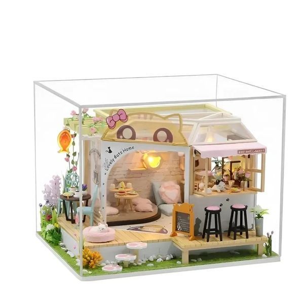 3D Румбокс DIY "Cat Cafe"+ Пылезащитный купол M2111Z 2917770351745 фото