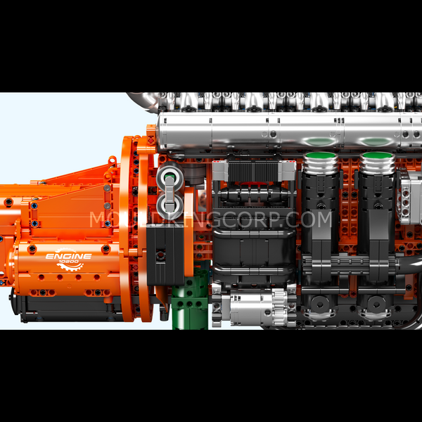 Конструктор Mould King Inline-6 Truck Engine & Transmission &mdash; модель рядного шестицилиндрового грузового двигателя с трансмиссией (10200) 2917770357198 фото