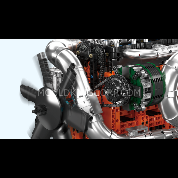 Конструктор Mould King Inline-6 Truck Engine & Transmission &mdash; модель рядного шестицилиндрового грузового двигателя с трансмиссией (10200) 2917770357198 фото