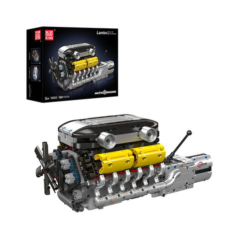 Конструктор Mould King 10202 Моторизований двигун Lambo V12 з коробкою передач, 1260 деталей 2917770357259 фото