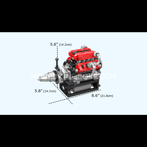 Конструктор Mould King Italian V8 Engine &mdash; модель итальянского спортивного двигателя V8, 750 деталей (10204) 2917770357341 фото