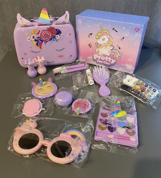 Набір дитячої косметики Princess Toy 25 предметів у валізі з сідіорогом фіолетовий 2917770347427 фото