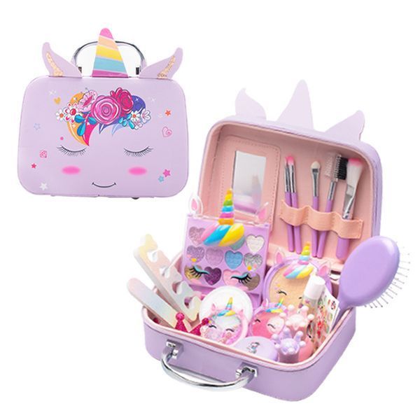 Набір дитячої косметики Princess Toy 25 предметів у валізі з сідіорогом фіолетовий 2917770347427 фото