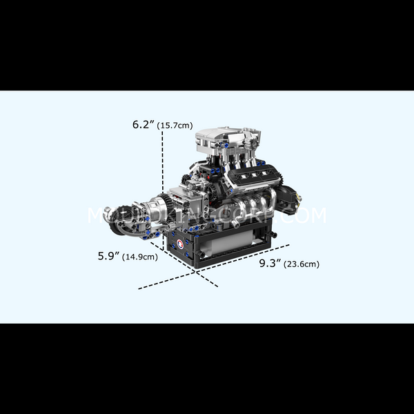Конструктор Mould King 10206 Турбований двигун V8, 737 деталей 2917770357228 фото