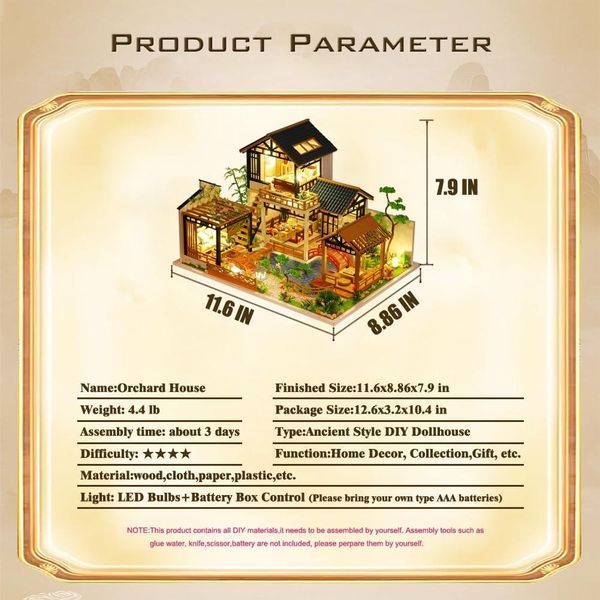3D Румбокс DIY House Садовий будинок + Пилозахисний купол P018-B 2994250325663 фото