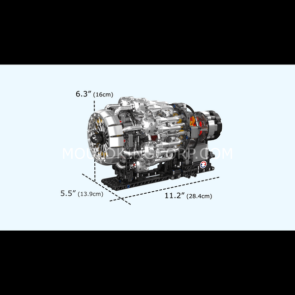 Конструктор Mould King 10216 Механическая модель турбореактивного двигателя, 1214 деталей 10216 2917770357105 фото